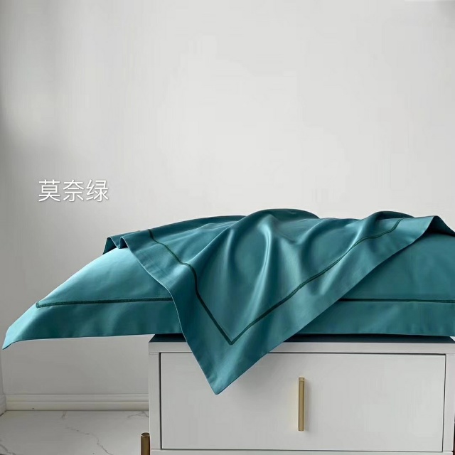 2020 Four Seasons New 100 Pieces of Gongsatin Long-staple Cotton Monet Green Four-piece Set details Picture