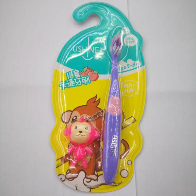 Children's Cartoon Toothbrush Cartoon Monkey Toothbrush 3D Stereoscopic Children's Baby Tooth Guard Decidatory Tooth Toothbrush 2-4 Years Old