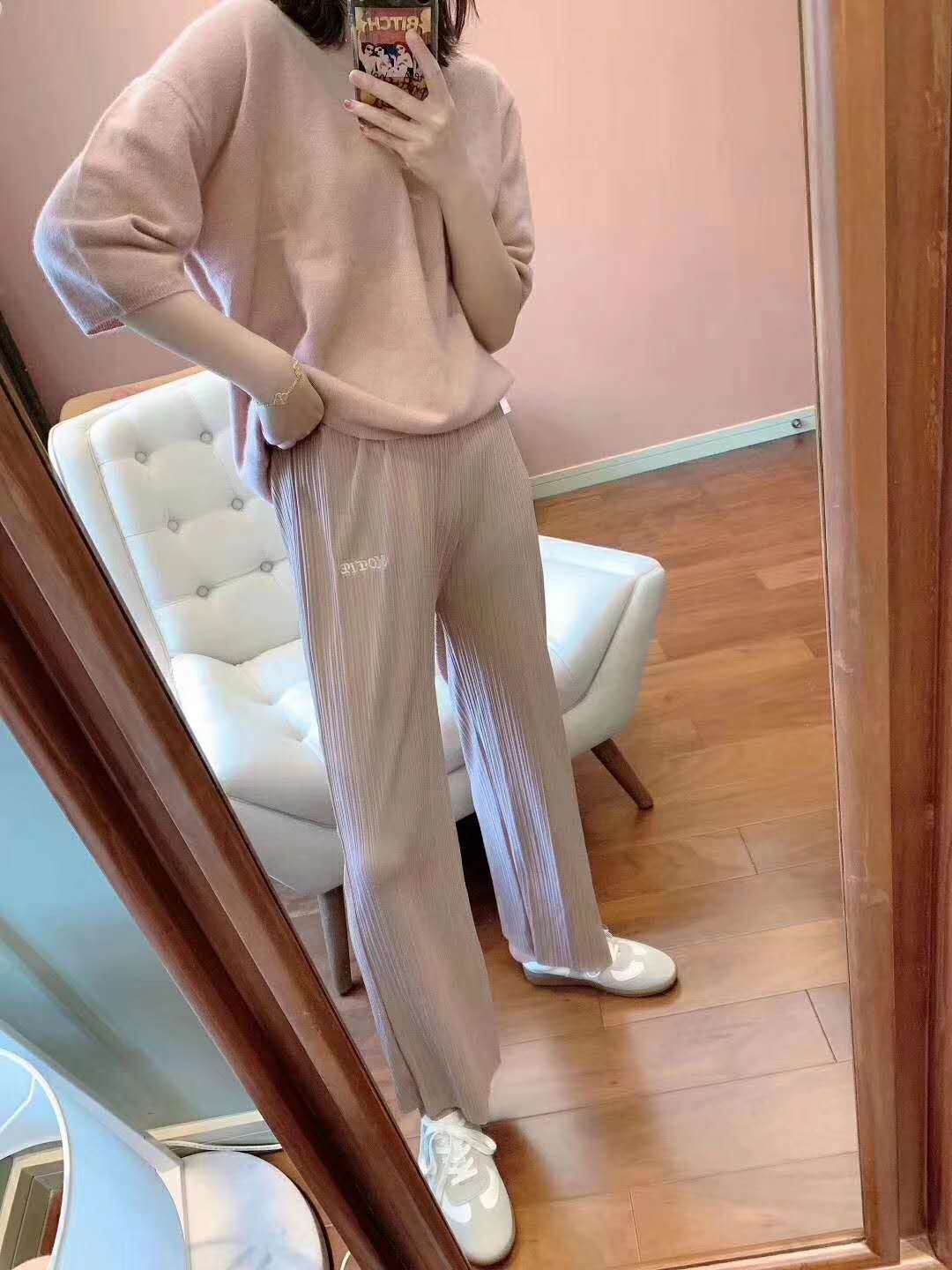 松紧头裤女士九分裤加肥加大爆款一件代发