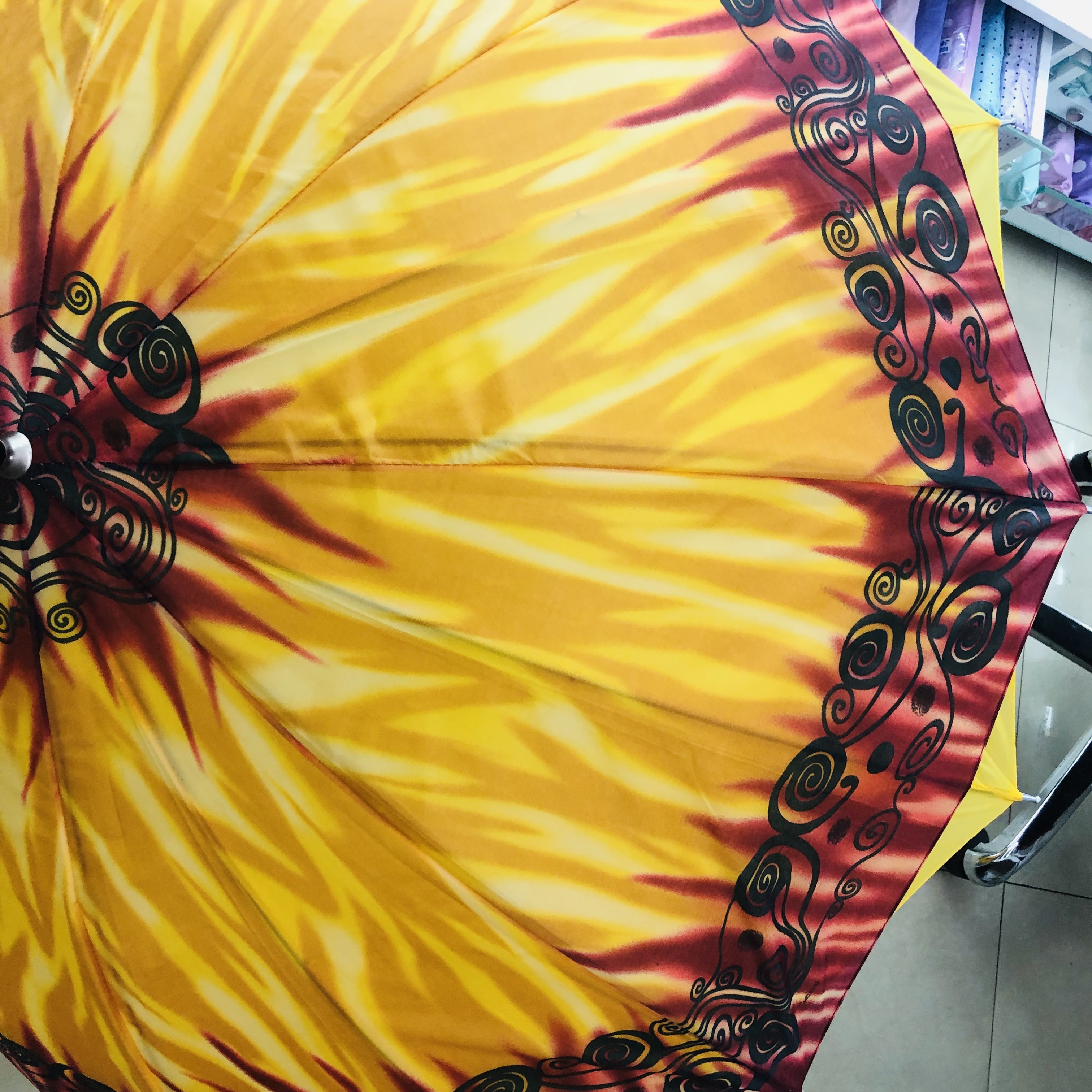 Dual-Purpose Umbrella Sun Protection Uv Sunshade Yellow Sun Umbrella Men's And Women's Straight Umbrella Paradise Umbrella Folding Rain And Sunshine details Picture