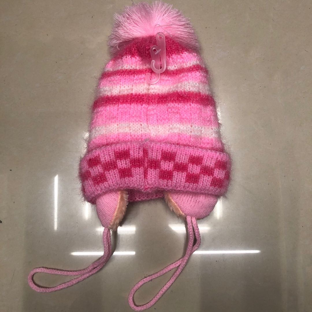 Boy's Winter Hat Warm With Wool And Thick Ear Protection Girl Boy Baby Baby 1-2 Years Old Cute Tide Specification drawing