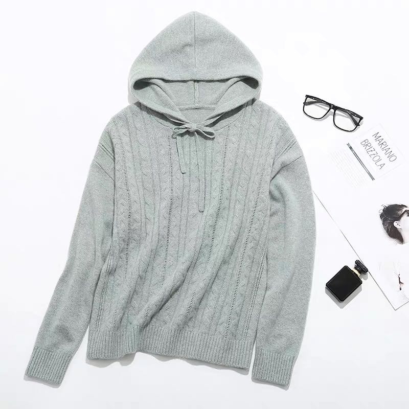 Pure cashmere women's hoodie details Picture