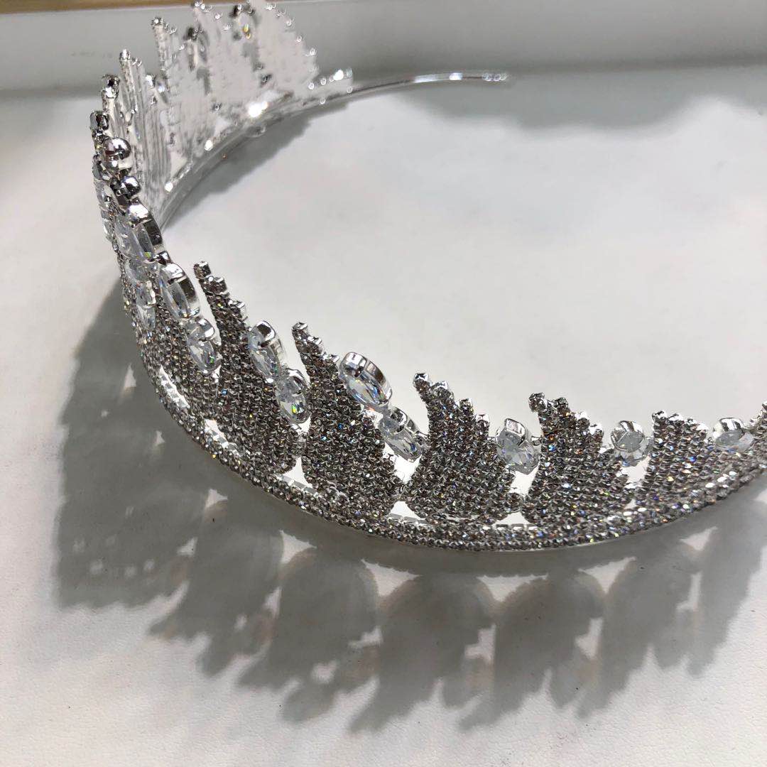 新娘韩式复古女王三角形水晶发箍奢华大皇冠产品图