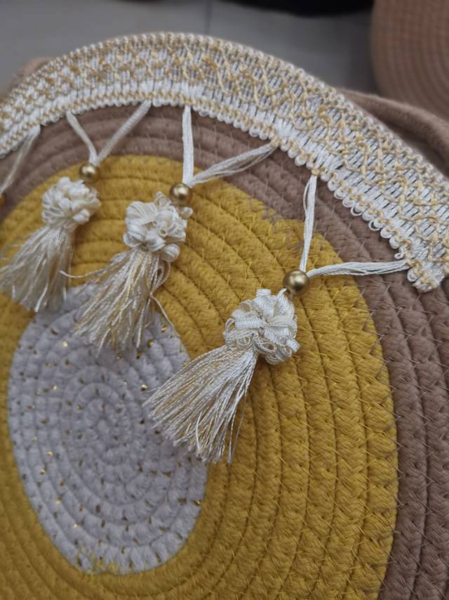 Fashion Influencer Crossbody Single Shoulder Personality Beach Bag Holiday Bag Cotton Woven Bag Specification drawing