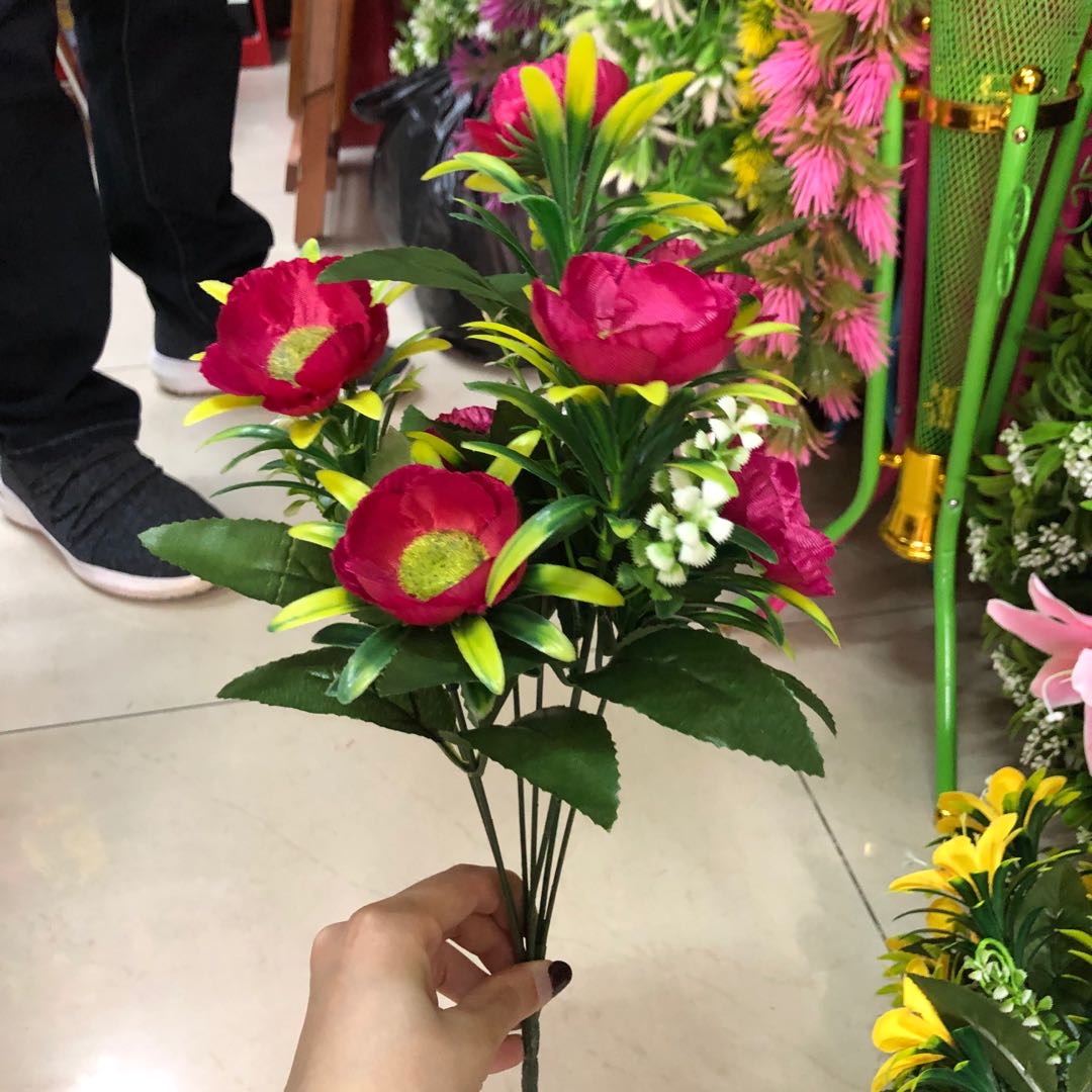 厂家直销批发红色仿真花仿真植物花艺装饰