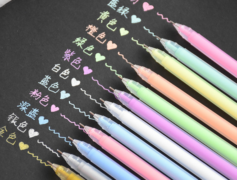 Hand Ledger Highlighters Students Use Paint To Draw By Hand With Gold Fine Pointed Line Markers