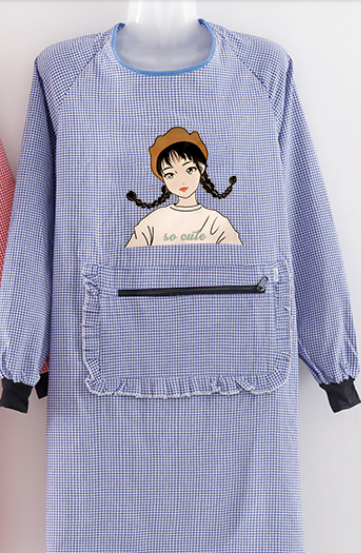 Overalls apron long sleeves adult women fashion kitchen household waterproof Japanese cooking work coat