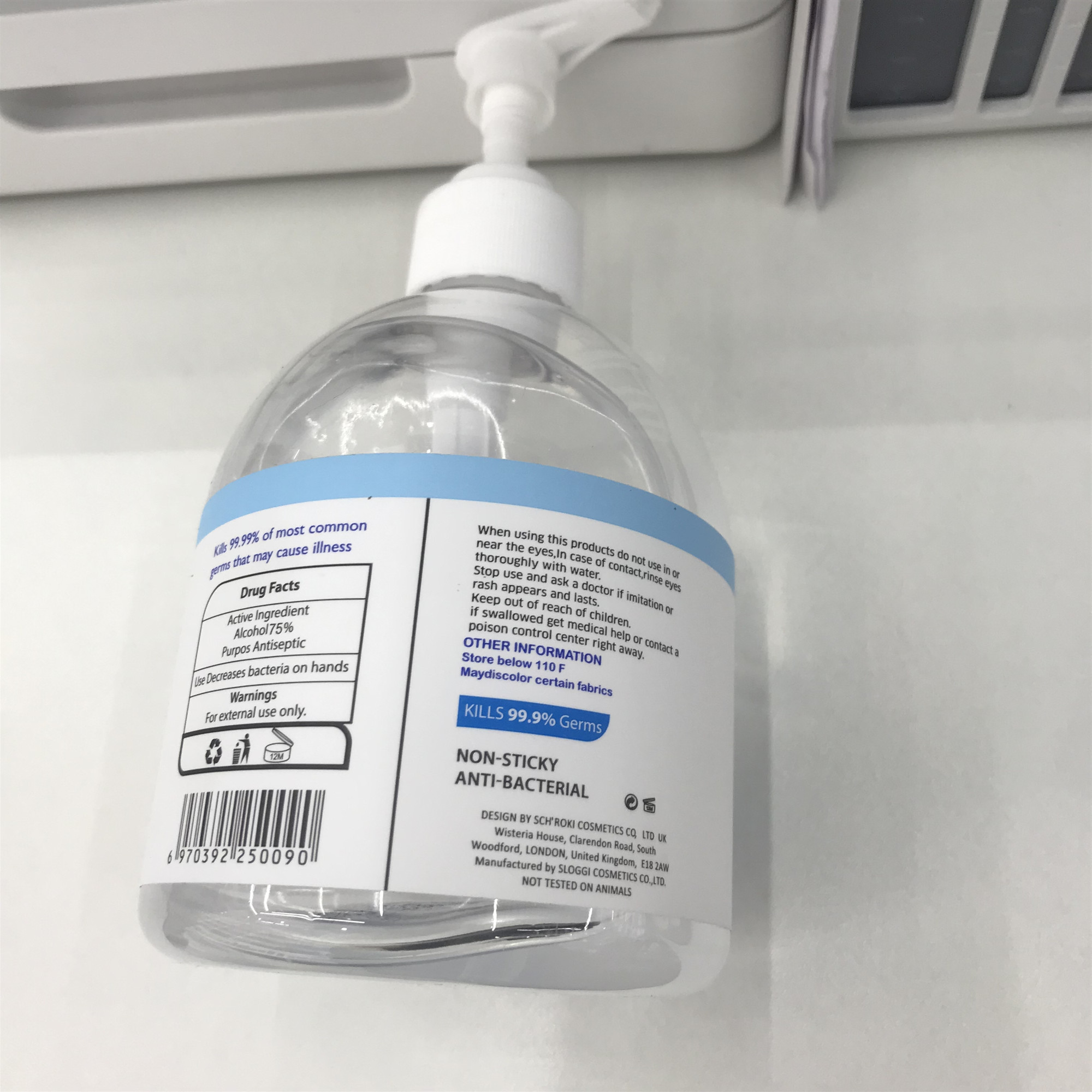 500ml alcohol-based hand sanitizer disinfects, kills bacteria, inhibits bacteria and dries quickly details Picture