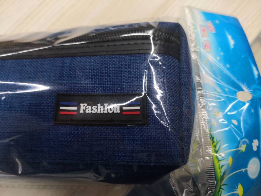 麻布双拉链学生笔袋文具袋文具盒产品图