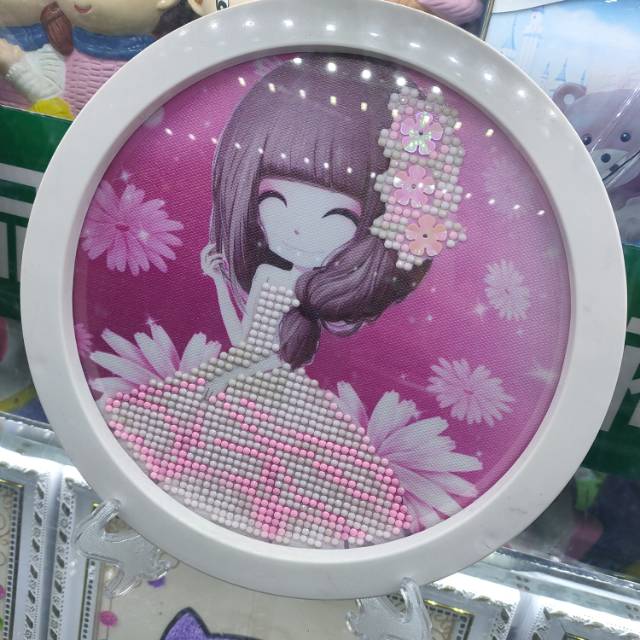 大童益智圆盘带支架手工钻石画细节图