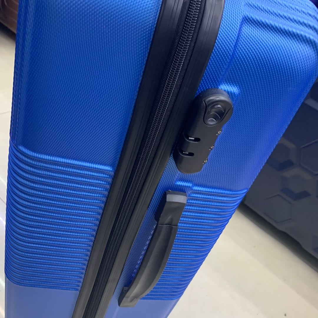 蓝色潮流商务旅行箱pc三件套装密码锁行李箱侧提细节图