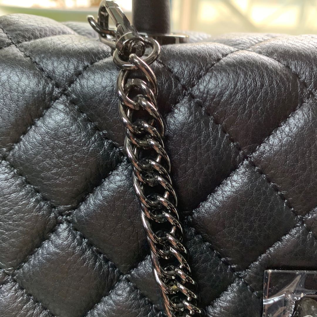 广州女包牛皮包春夏款新款黑色方格纹路WFC-33详情图3