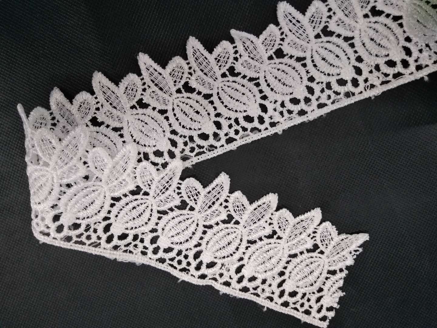 Milk silk lace water-soluble embroidery lace fabric for clothing, curtains and home soft furnishings details Picture