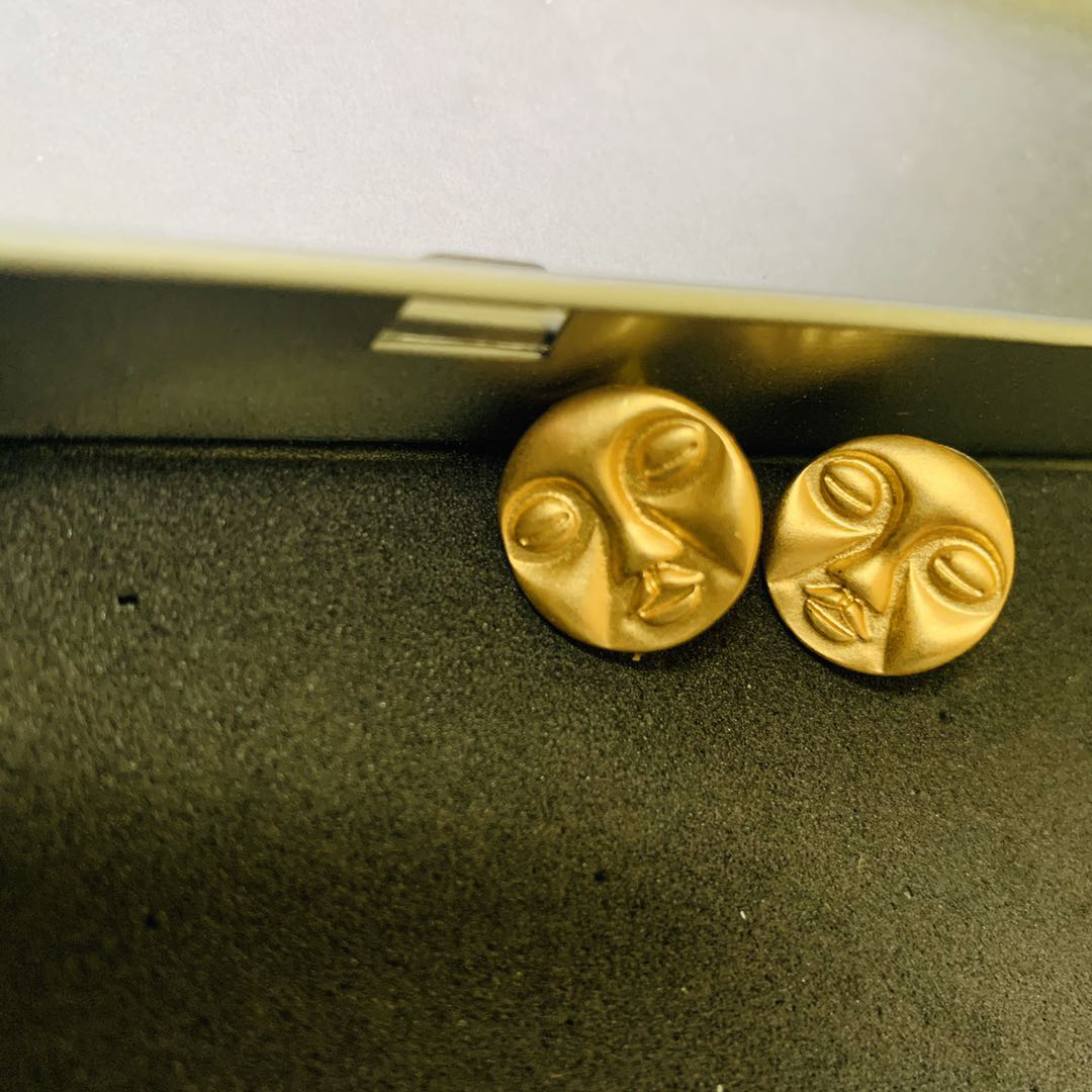 Earring Alloy Material Retro Fashion With Internet Red Temperament Street Shot Double Earrings Specification drawing