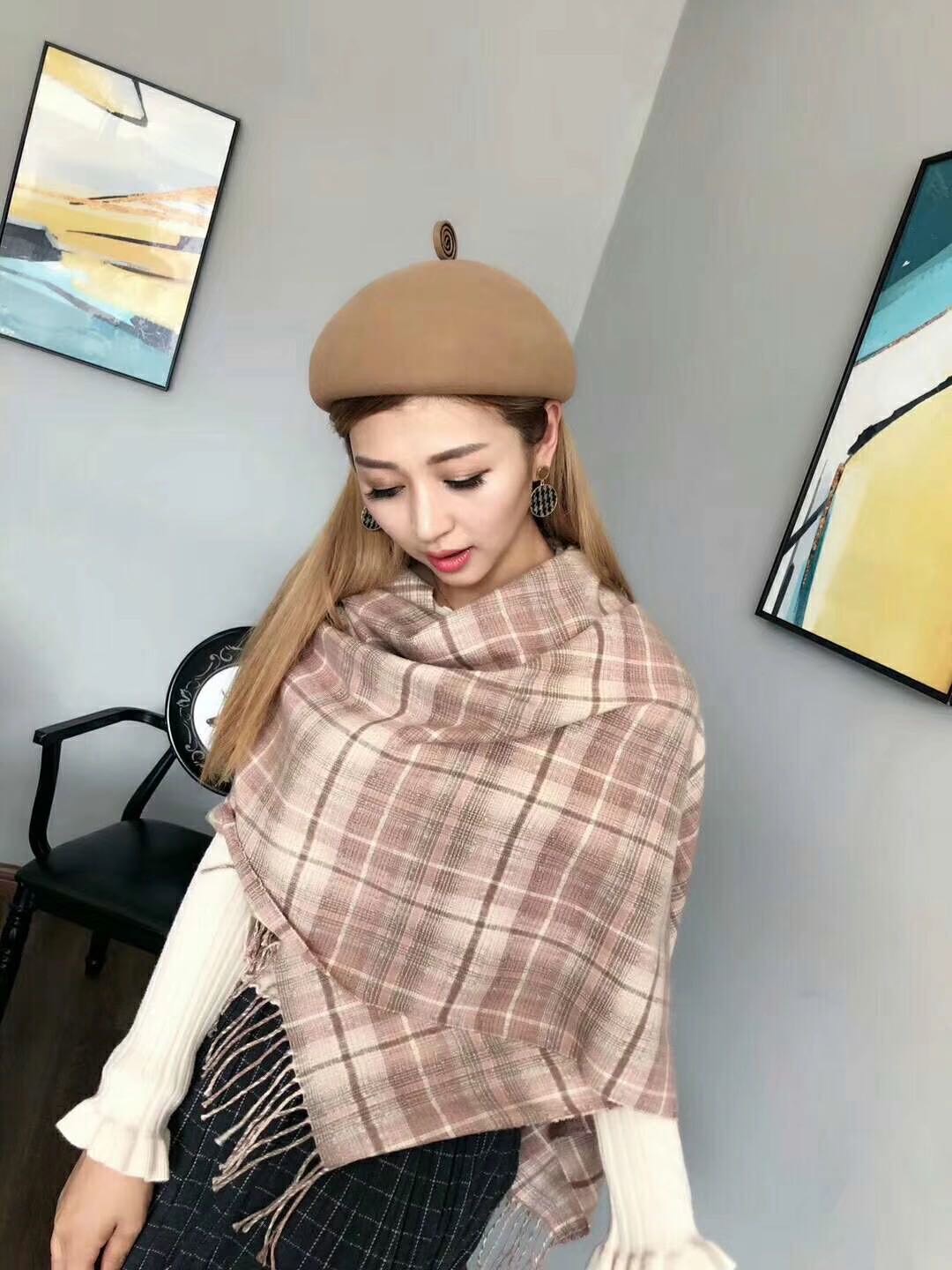 Classic casual and stylish long plaid scarf for ladies thumbnail