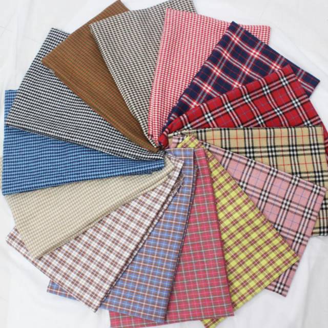 厂家直销苏格兰格布料涤棉服装面料