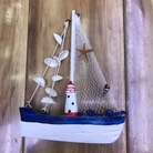 海洋风格家居装饰品摆件复古船模海军海盗实木灯塔