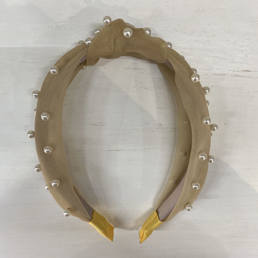 热销新款时尚经典纽结塑料珍珠女士头箍