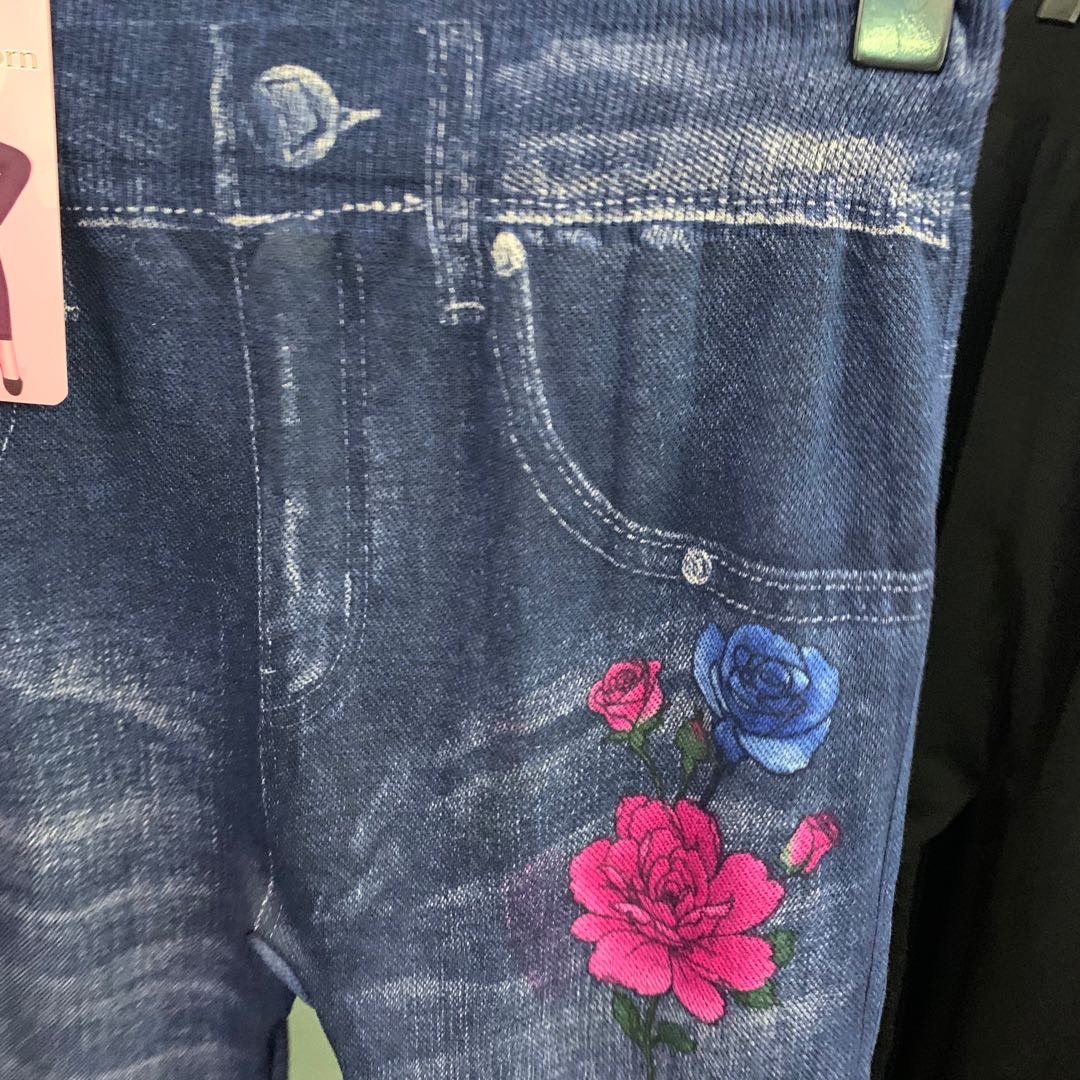 Spring 2020 women's high-elasticity leggings, denim elastic skinny tight-fitting waist-hugging long pants details Picture