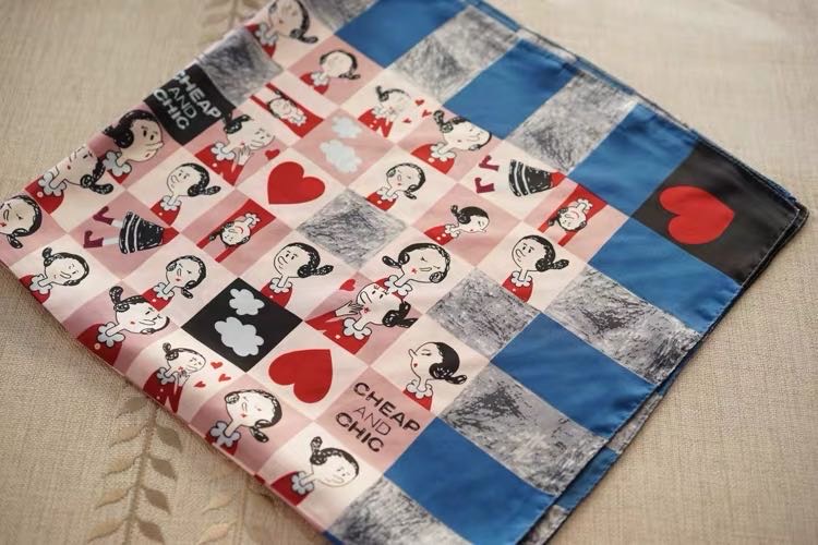 Cartoon Pattern Cute Scarf Shawl Silk Scarf Thin Everything details Picture