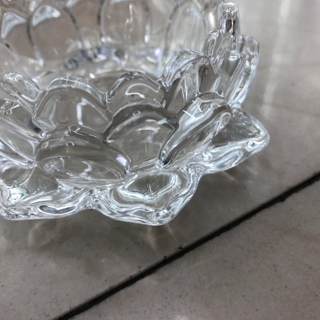 European-style crystal chandelier, curved tube support arm, feather flower-shaped glass bowls and plates, candle lamp, chandelier lamp accessories Specification image