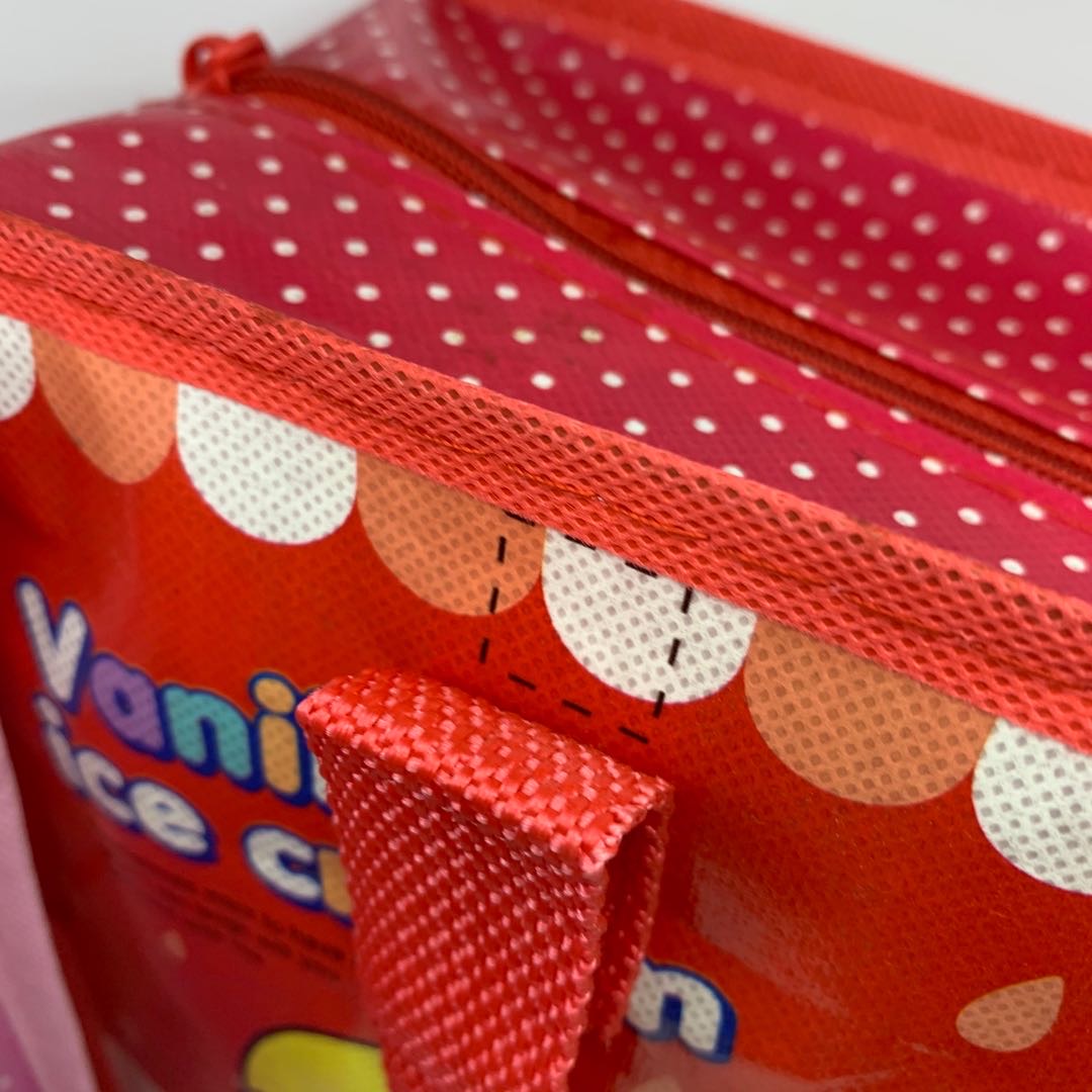 红色波点小熊多功能袋子塑料旅行包细节图