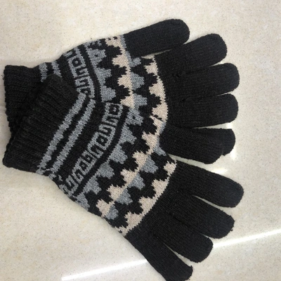 Export Foreign Trade Autumn And Winter Men's And Women's Outdoor Double Thickened Cashmere Warm Imitation Cashmere Cotton Gloves Fashion Five Fingers