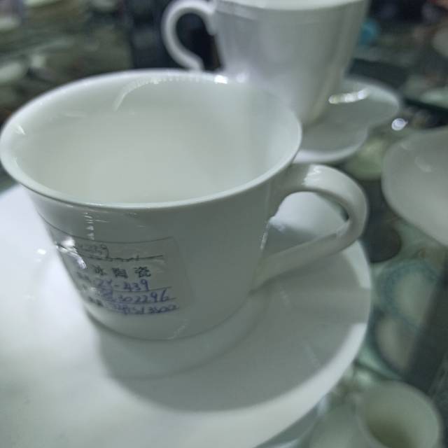 Factory direct sales of best-selling ceramic white tea cups, one cup and one plate Specification image