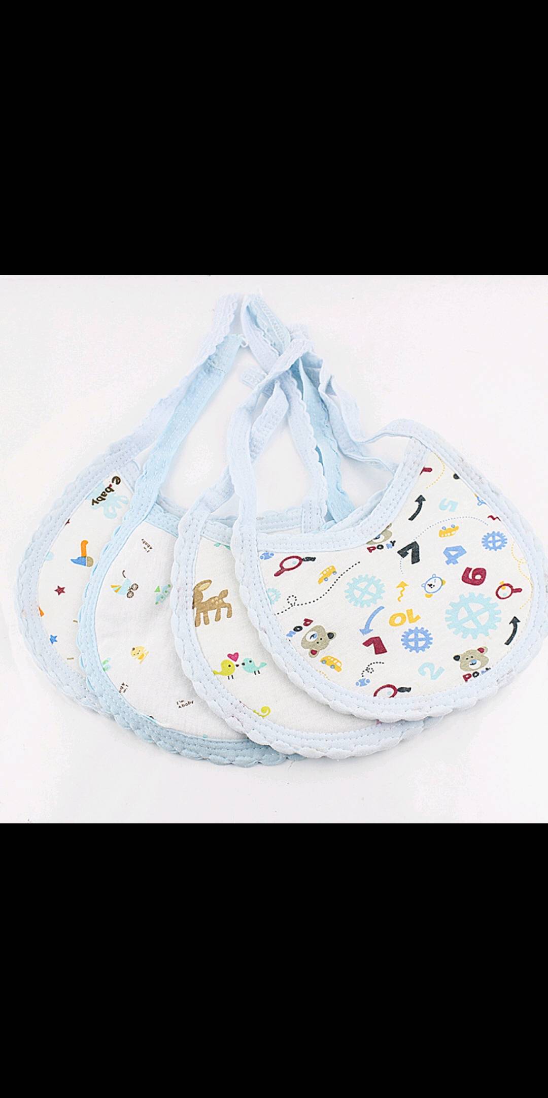 Tong Yin Large Baby Products Baby Lace-Up Bib Bib Drool Towel All Cotton Pure Cotton Waterproof Cute Tooth Edge details Picture