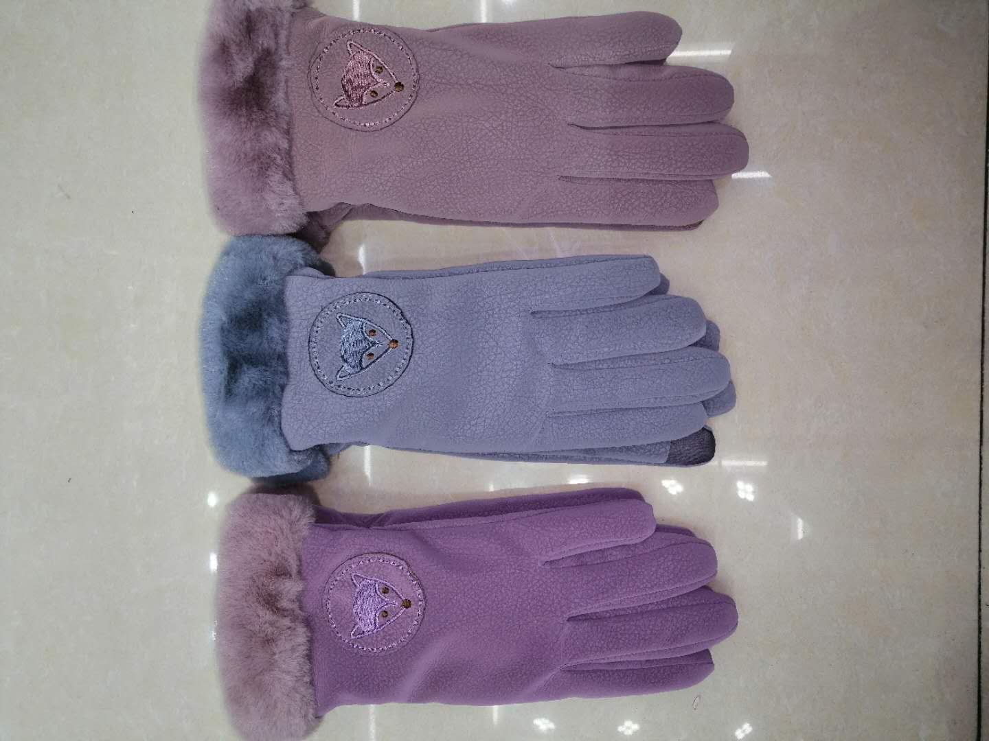 Gloves Women's Touch Screen Saver Warm Up With Thick Suede Winter Student Cute Everything Ride Driving Five-Finger Gloves Specification drawing