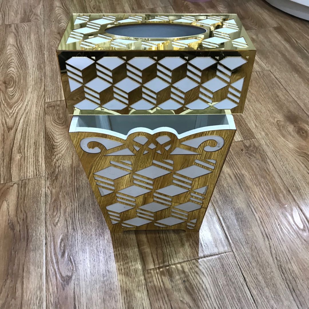 High-end gold-plated household tissue boxes, trash cans and other household items in European and American style