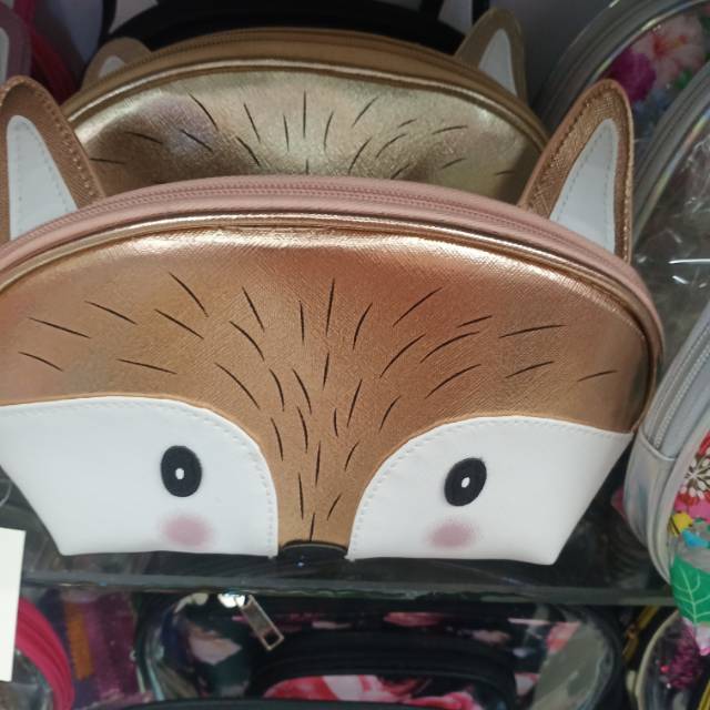 小狐狸化妆包半圆形化妆包韩版INS风简约产品图