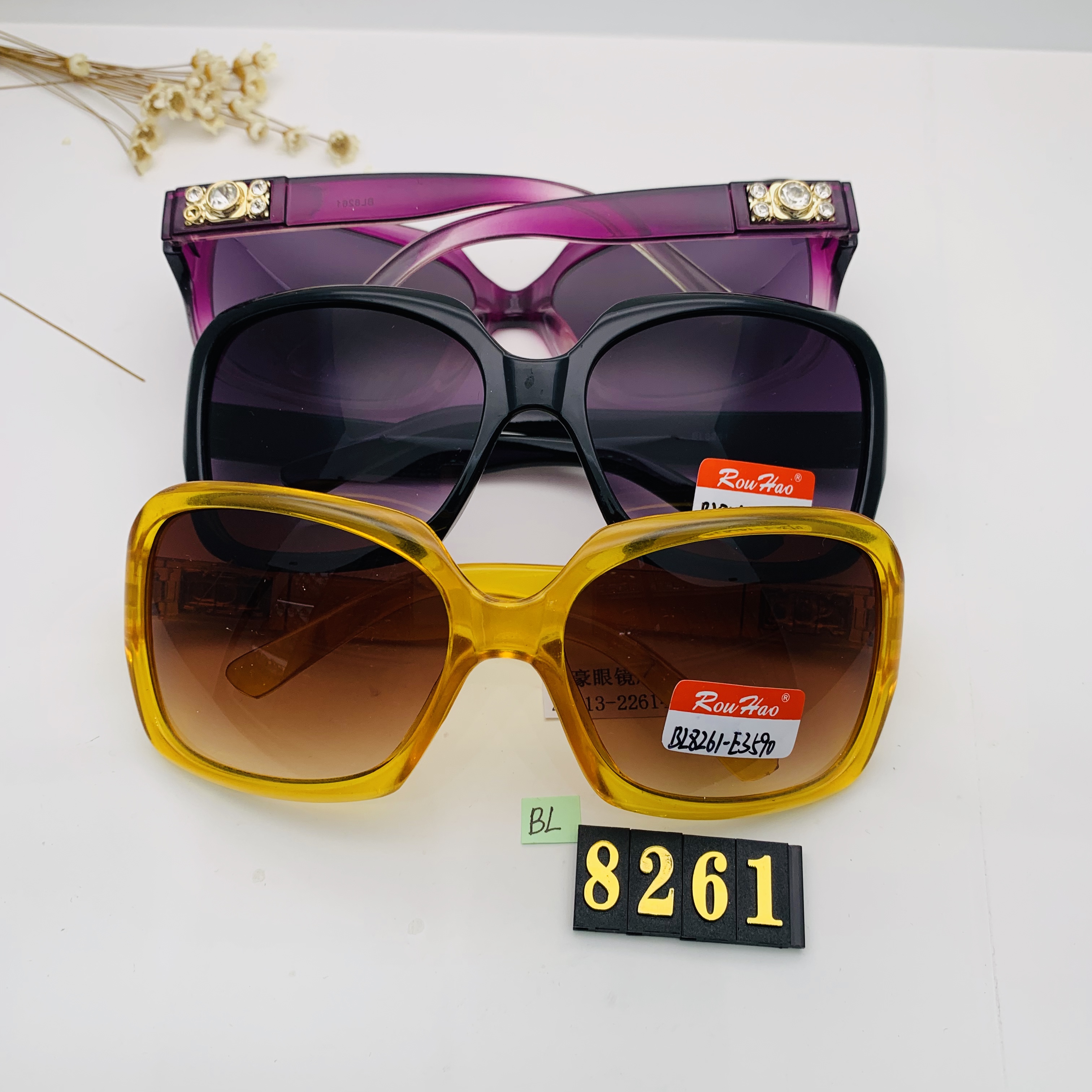 新品时尚大框墨镜方框太阳镜偏光镜大脸显瘦韩版潮人高档女款8261产品图