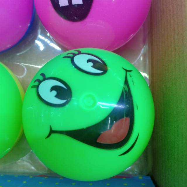 表情带灯水球 弹性球 笑脸球图