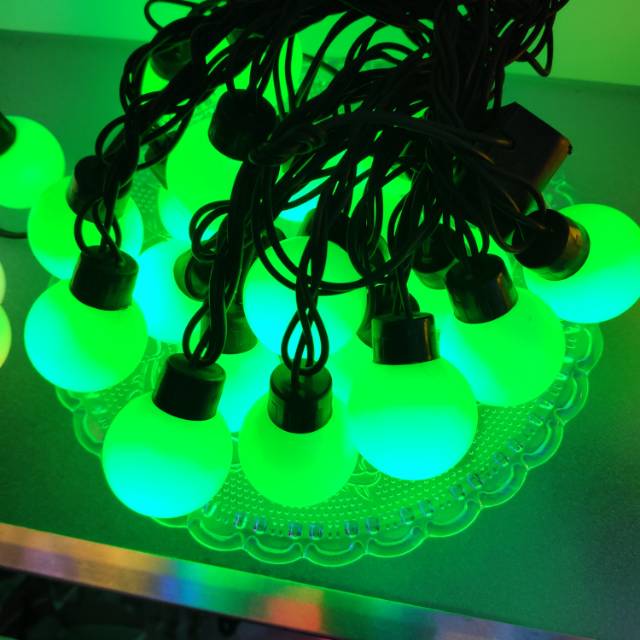 婚礼圣诞装饰绿色小灯串户外防水led彩灯闪灯串灯圆球彩灯串电池usb款产品图