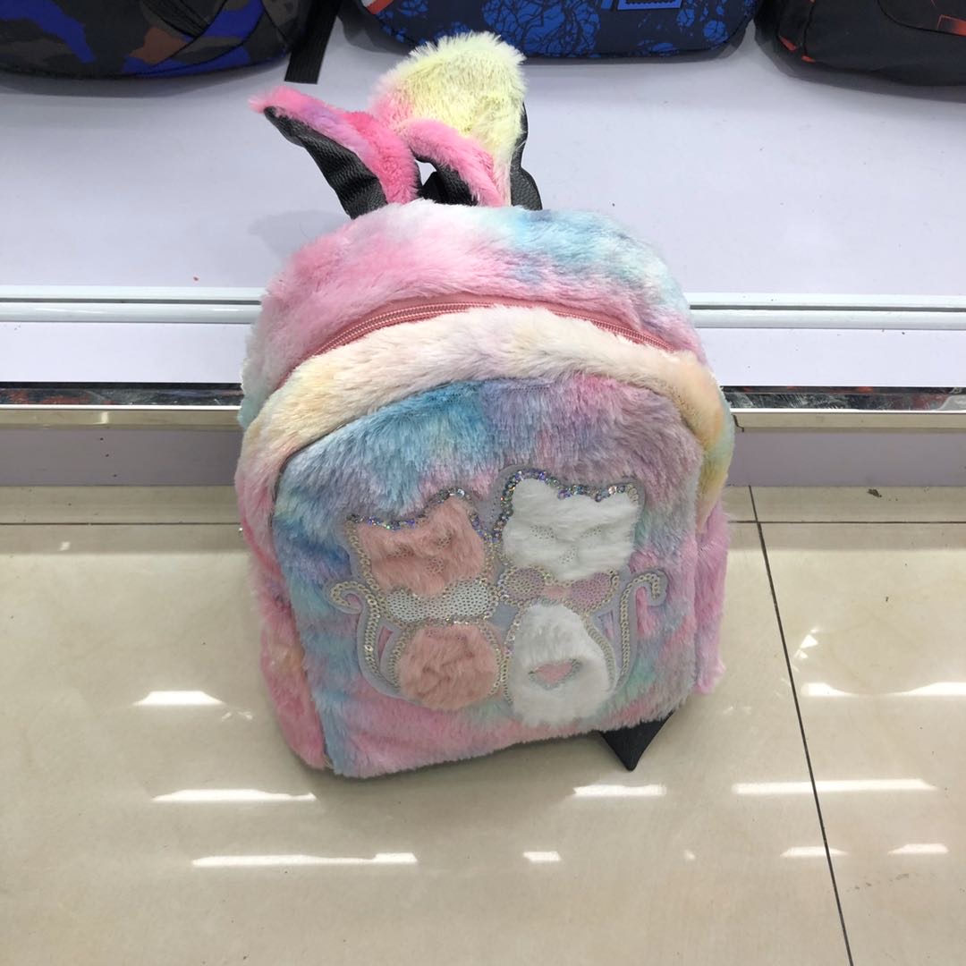 可爱背包大容量女毛绒双肩包小马出游亲子休闲旅行学生儿童女书包肩背包产品图
