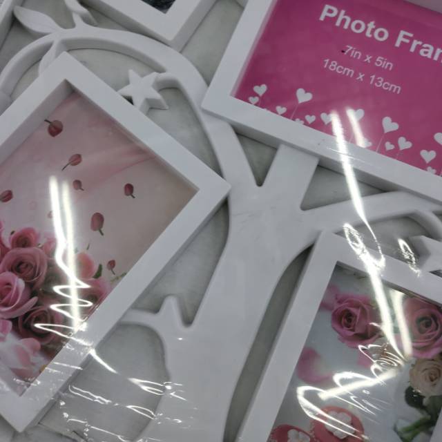 白色树状相框组合，创意相框，极简风格细节图