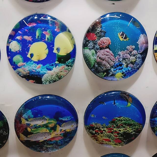 海底水族水晶图案吊坠头饰钥匙配件细节图