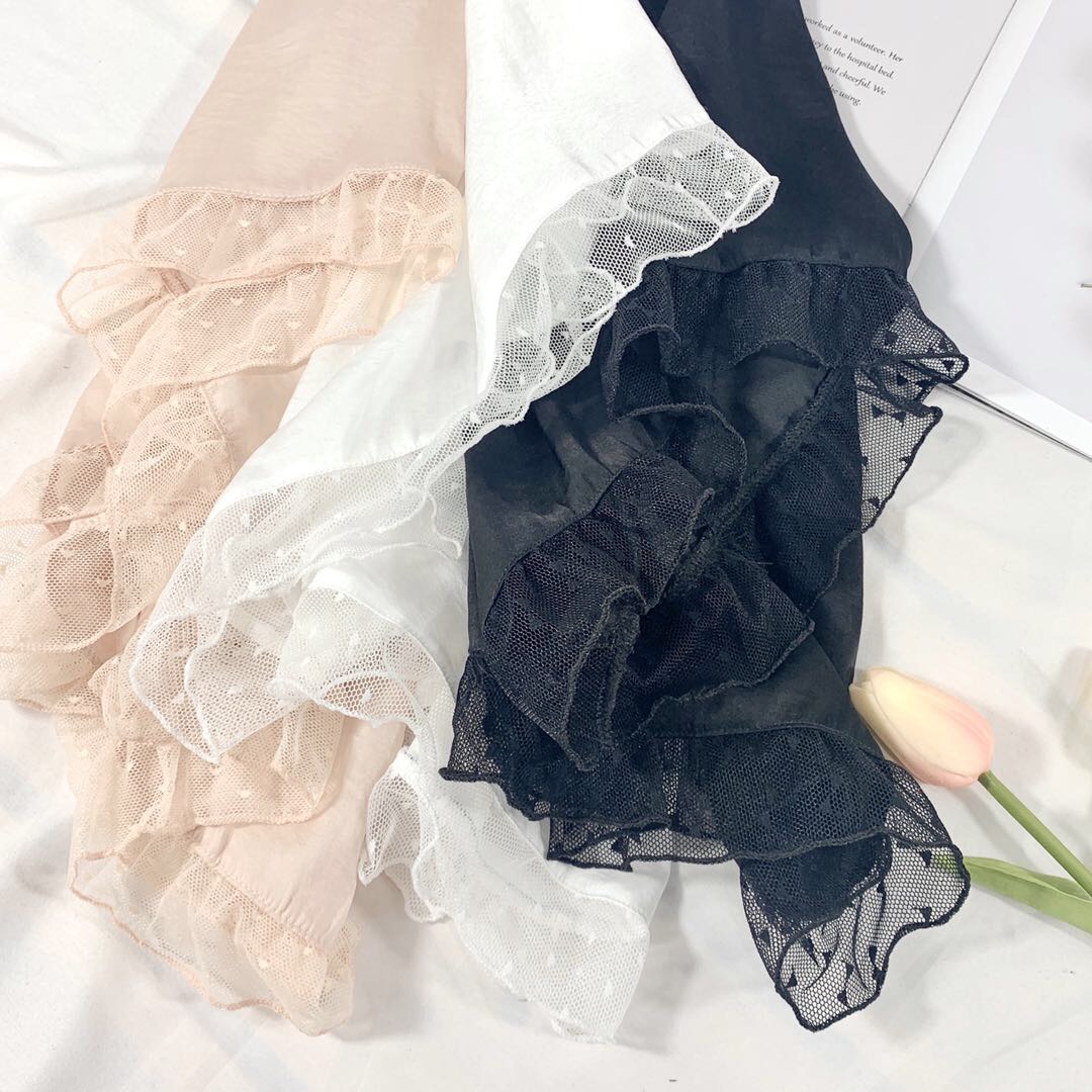 Summer Thin Ice Silk Lace Lace Lace Three-Point Leggings Wear Anti-Slip Safety Pants Women's Loose Version details Picture