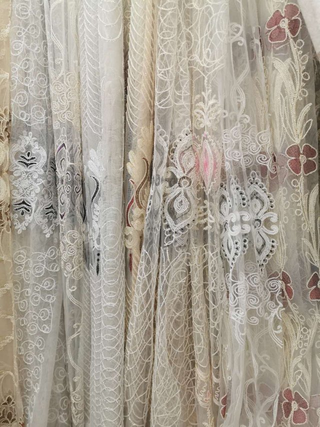Embroidery Shading Curtain Cloth Solid Color Simple Living Room Heat Insulation Shading Rental Bedroom Specification drawing