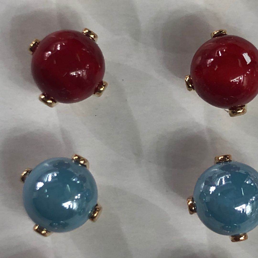 日式设计糖果色圆珠耳钉网红耳环耳饰气质超长保色耳饰产品图