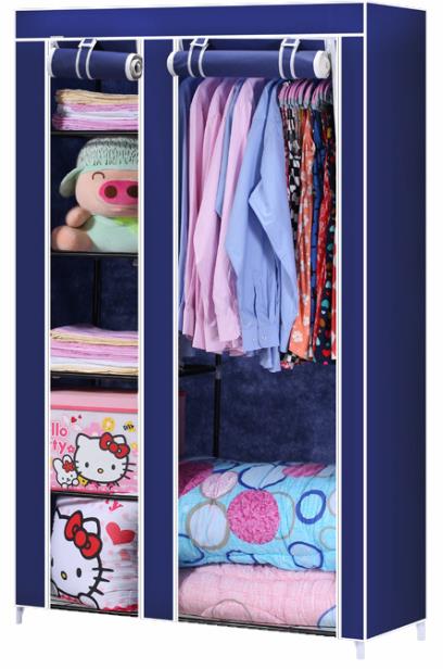 Wardrobe Cloth Wardrobe Modern Simple Steel Pipe Thickened Oxford Fabric Single Dormitory Rental Room Wardrobe T68106
