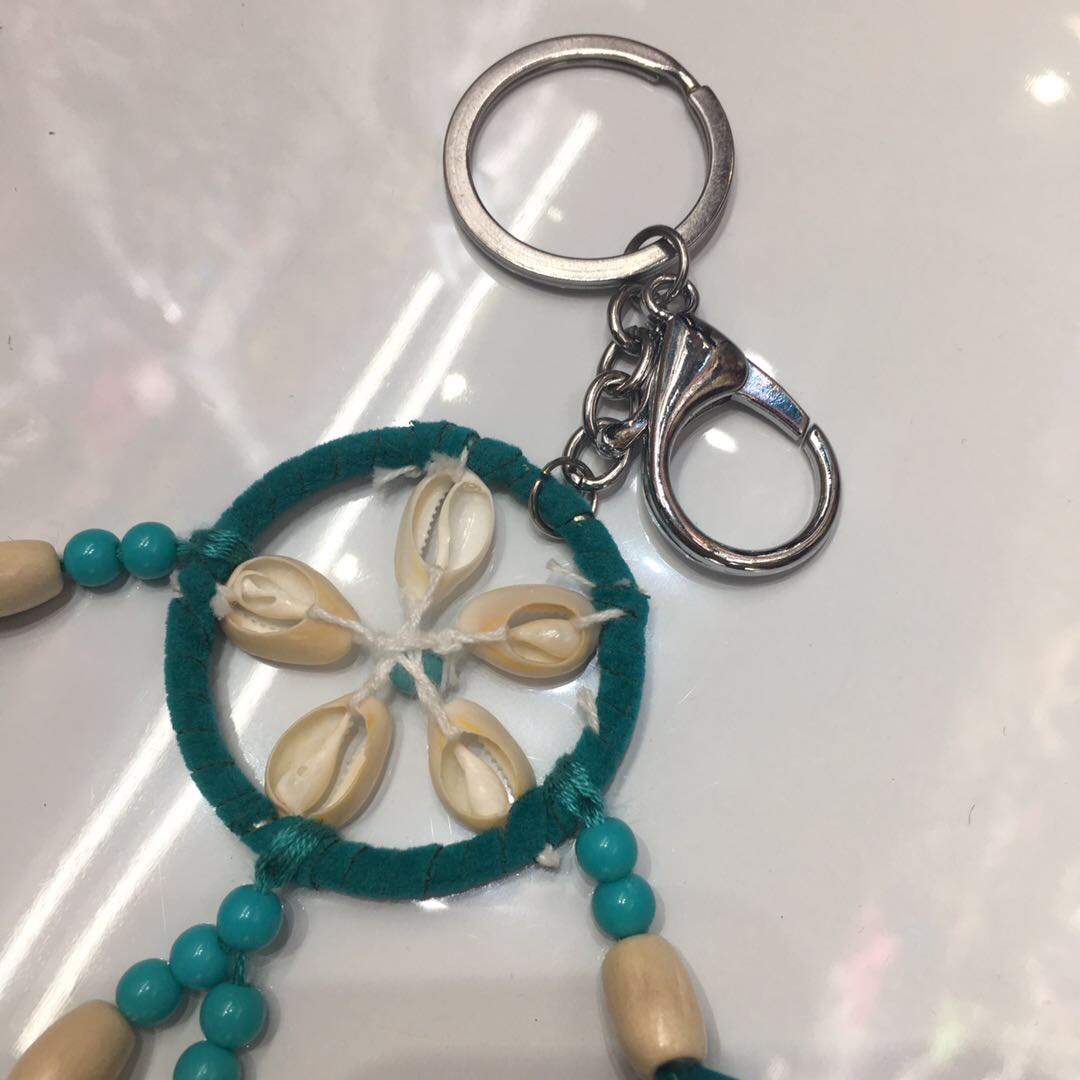 新款时尚创意仿真羽毛捕梦网钥匙挂件diy手工装饰生日礼物细节图