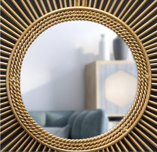 轻奢客厅沙发背景餐厅装饰画挂画工艺画带镜子产品图