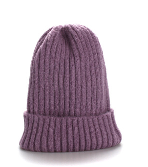 Lavender Elegant Candy Color Custom Embroidered High Warm Woolen Hat Family Knit Hat Cover