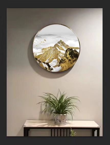 Manufacturers direct Nordic decorative painting living room sofa background hanging painting round crystal porcelain porch painting crystal drill thumbnail