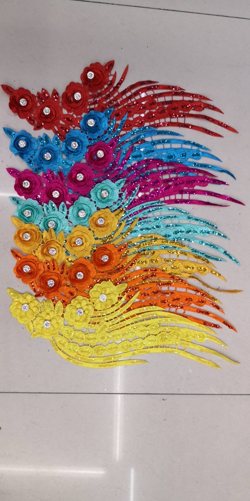 Car Bone Gilt Flower Cloth Stage Dress Wedding Dress Embroidery Flower Piece Lace Clothing Accessories Decals Diy Perm Specification drawing