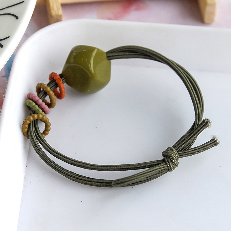 Korean creative new solid-color hair tie, cute girls' high-elasticity hair tie, multi-color circular hair accessory Specification image
