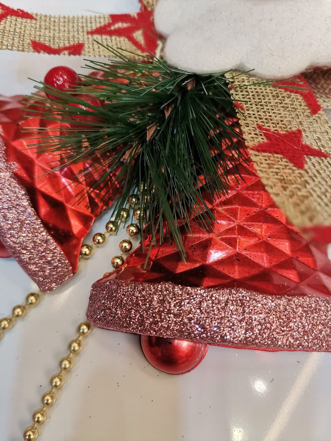 Two plastic bells with plastic bells pendants from Donghuang Christmas Tree, 14.5*32CM Specification image