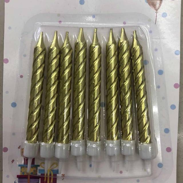 包邮高档生日蜡烛儿童蛋糕蜡烛高品质创意彩色螺纹蜡烛50/100盒产品图